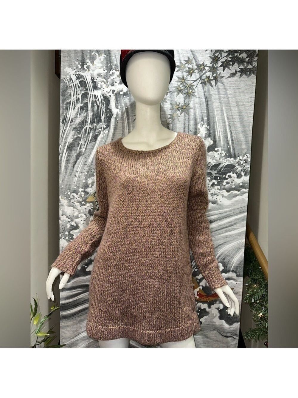 Tommy Hilfiger Gold Thread Mohair Sweater Shimmer Knit Winter Women’s L Heavy - Picture 2 of 16